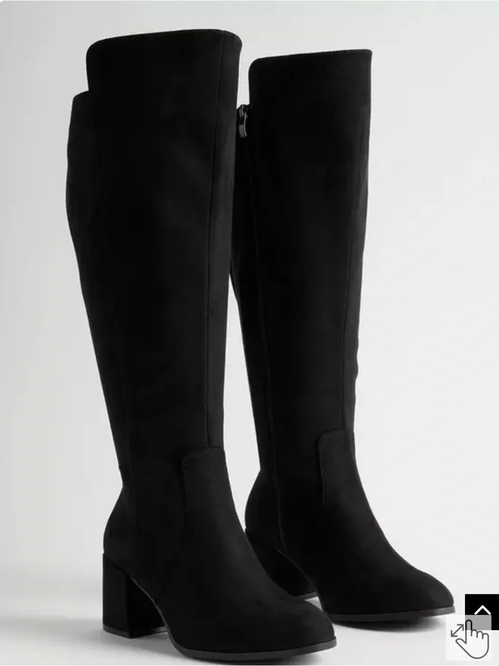 Torrid Black Knee-High Block Heel wide calf Boots - size 9